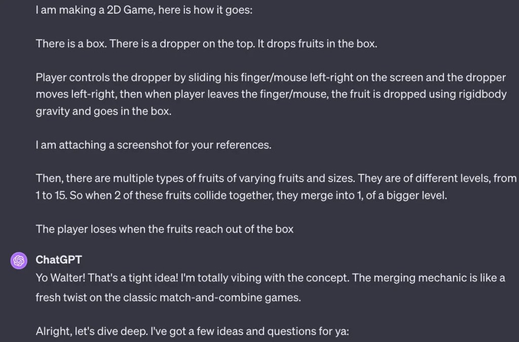 How to develop a game using ChatGPT (1)