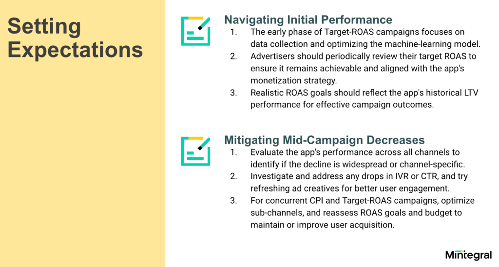 What expectations to set with Mintegral's ROAS bidding?